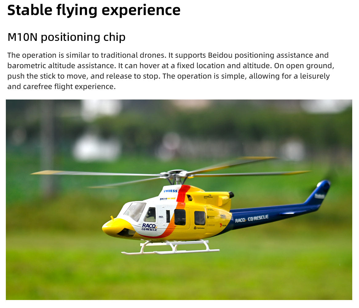 Bell 412 Four-Blade RC Helicopter – GPS, 3D Acro, 810mm Rotor