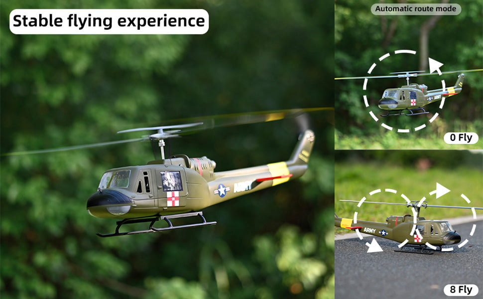 UH-1 Smart Scale RC Helicopter - GPS, Acro Mode, 18 Min Endurance