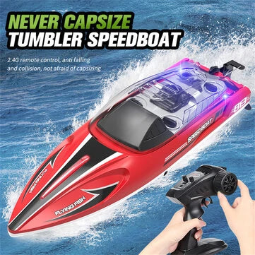 RC Vanguard HXJRCHJ813 2.4G 4CH RC Boat High Speed LED Light Capsized Reset Speedboat