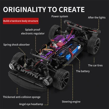 RC Vanguard JJRCQ142 RTR 1/14 2.4G 4WD Drift RC Car Retro LED Light High Speed Full Proportional Flat On-Road Classic Vehicles Models Toys
