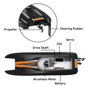 RC Vanguard Volantexr Brushless Atomic RTR 2.4G 792-6 RC Boat 60km/h Waterproof Reverse