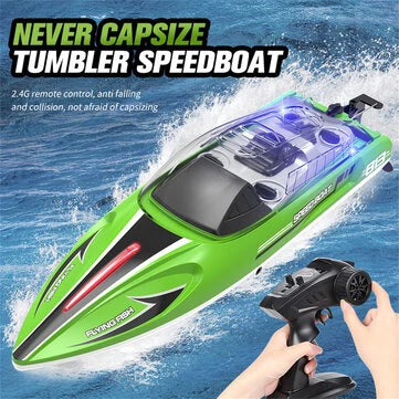 RC Vanguard HXJRCHJ813 2.4G 4CH RC Boat High Speed LED Light Capsized Reset Speedboat