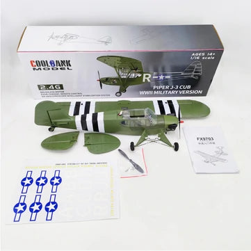 RC Vanguard CoolBank Model Piper J3 CUB 1/16 Scale 680mm Wingspan 3D/6G