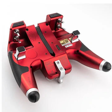 Flysky Elysium EL18 red remote controller with touch screen and dual antennas for RC drones.