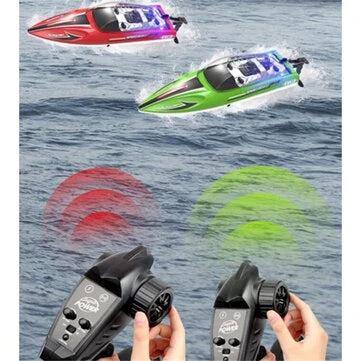 RC Vanguard HXJRCHJ813 2.4G 4CH RC Boat High Speed LED Light Capsized Reset Speedboat