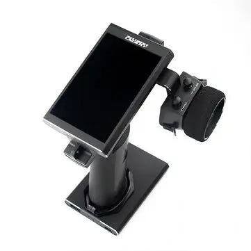 Flysky Noble NB4+ radio transmitter with touch screen and ergonomic grip for RC vehicles.