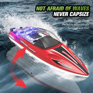RC Vanguard HXJRCHJ813 2.4G 4CH RC Boat High Speed LED Light Capsized Reset Speedboat